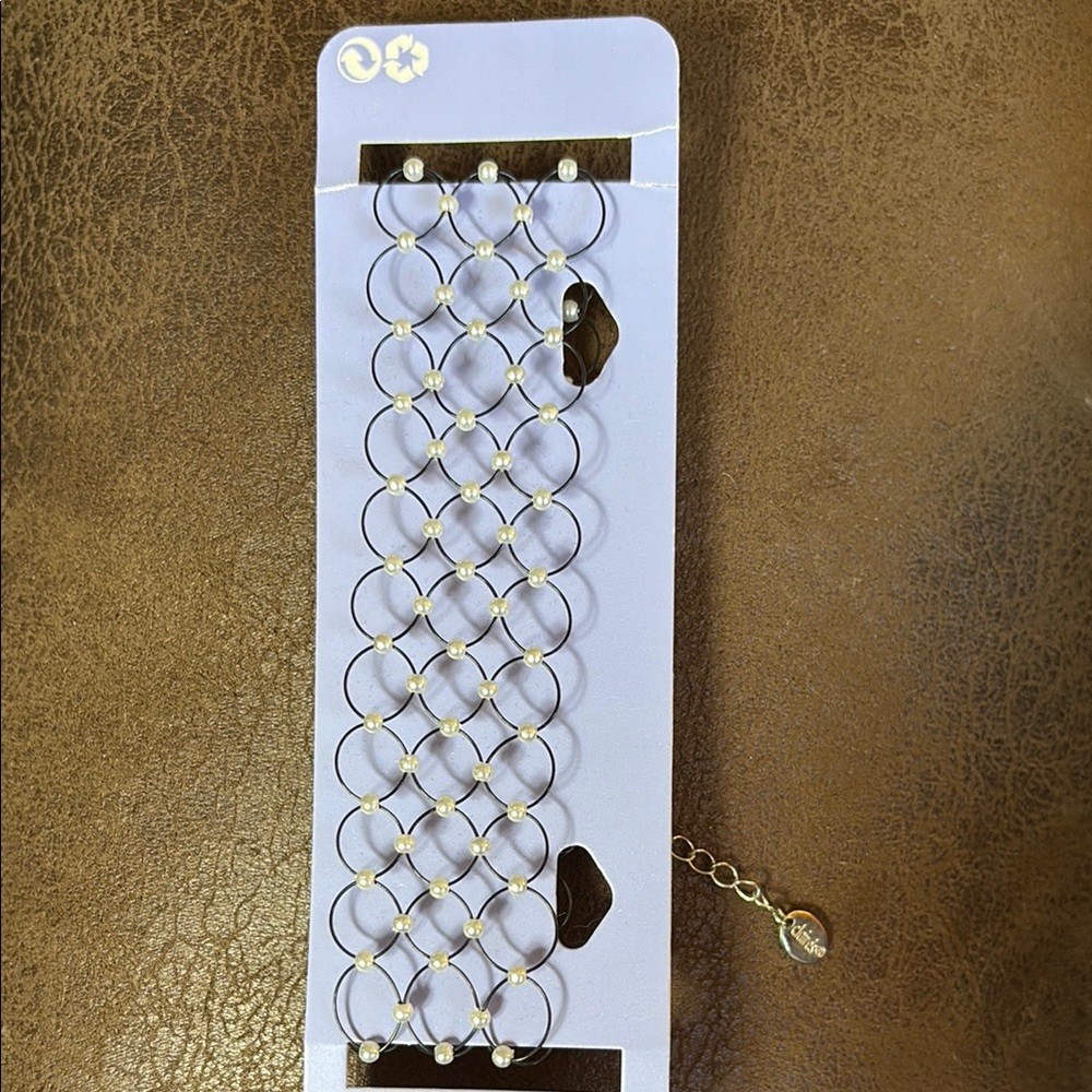 Claire's Black and White Choker Intricate Design
